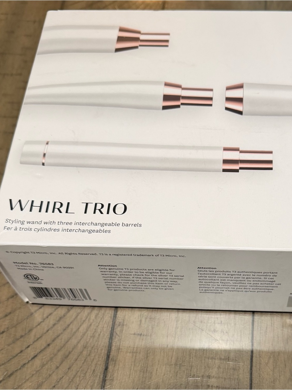 T3 Whirl Trio Interchangeable Styling Wand (Model No. 76583) Gently Used